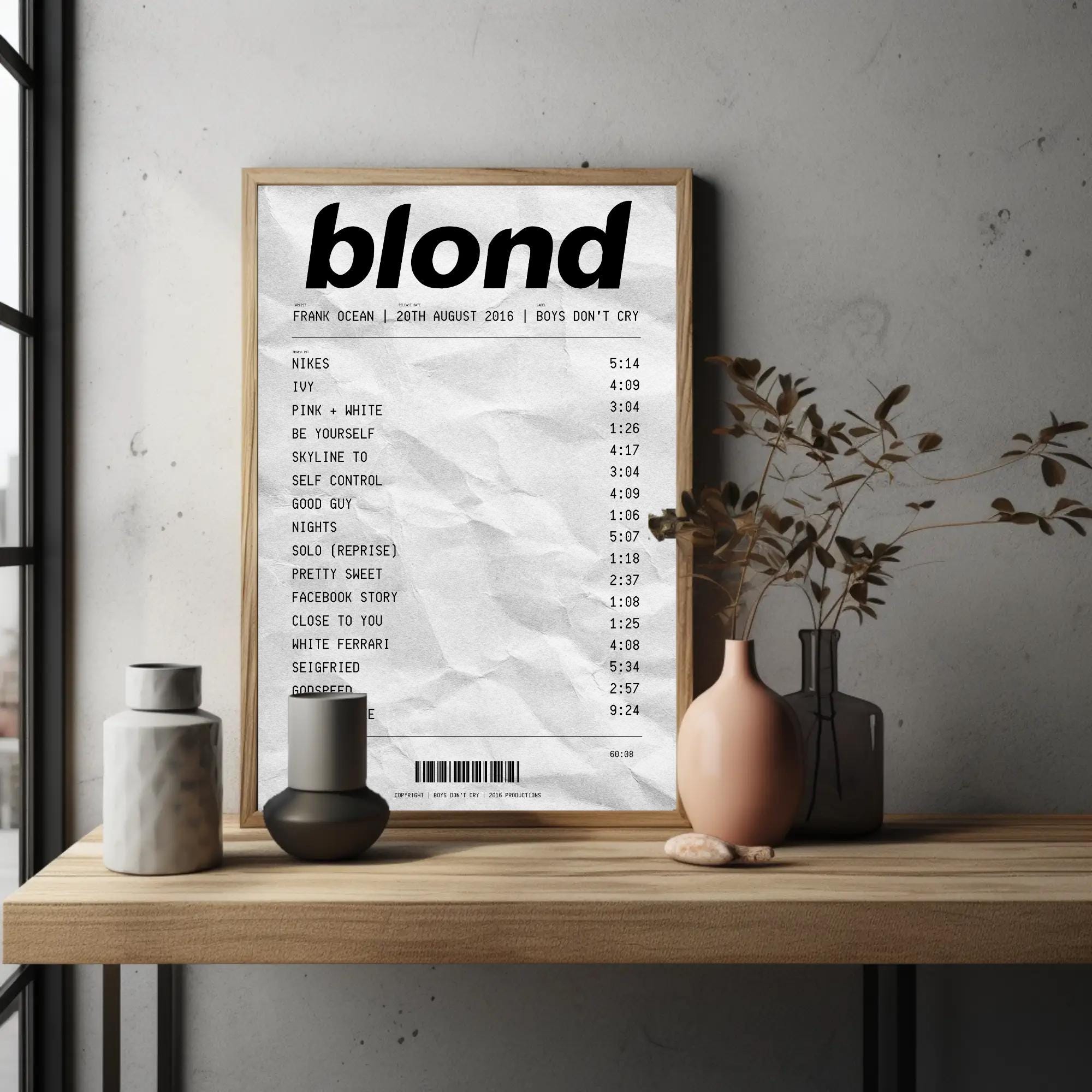 Frank Ocean Blond Album Tracklist